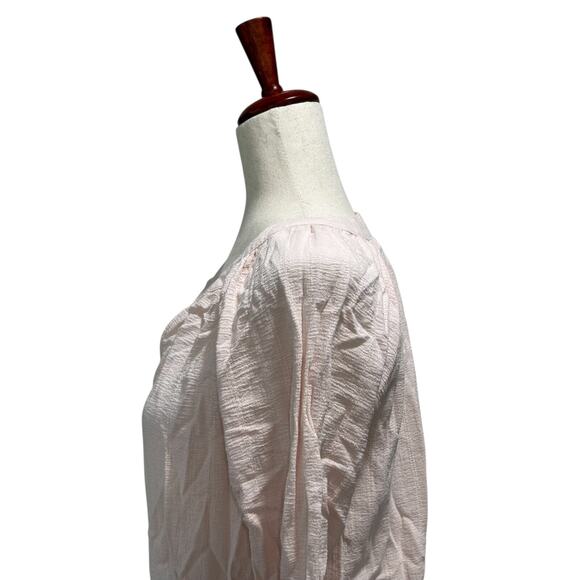 Cynthia Rowley Women's Top Size Large Blush Pink Cotton Blouse Shirt Boho Preppy - Picture 4 of 10